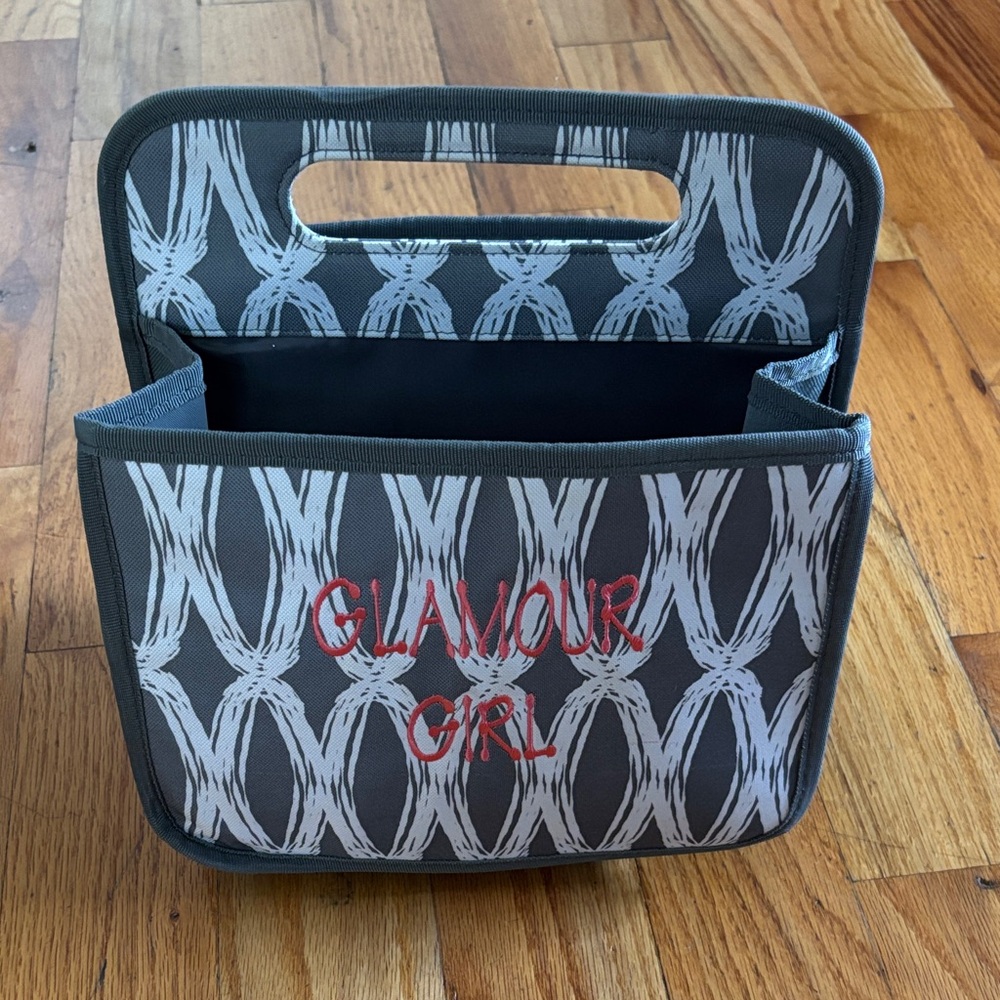 Thirty-One Glamour Girl Makeup Organizer - Gray and Red